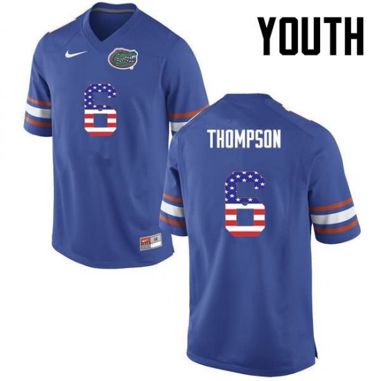 Youth Florida Gators #6 Deonte Thompson NCAA Nike Blue USA Flag Fashion Authentic Stitched College Football Jersey HPU6762VP